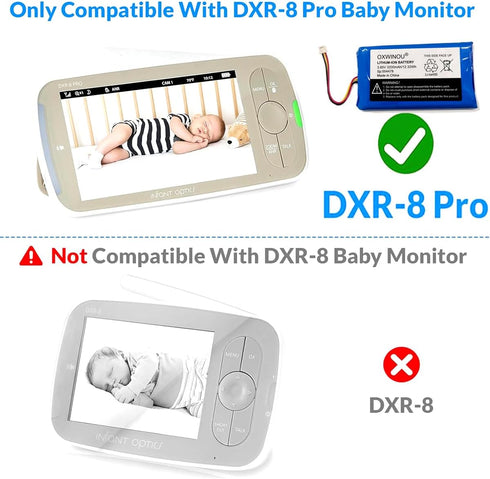 OWXINOU Replacement Battery for Infant Optics DXR-8 Pro, 3200mAh 3.85V Lithium Ion, 1-Pack (Not Compatible with DXR-8)
