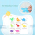 YUERFEILA 16 PCS Suction Cup Toys No Hole Bathtub Shower Toy Party Favor for Kids ,Dinosaur Silicone Sucker Toys Travel