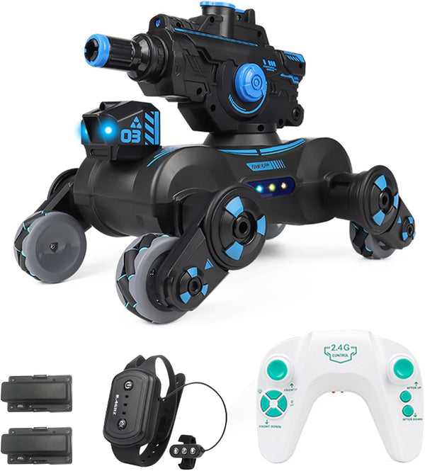 RC Tank That Shoots - Gesture Sensing Remote Control Tank with 360° Rotation, Light, Music, 2.4GHz RC Cars