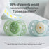 Tommee 18-36 Symmetrical Pack 6 Tippee Night Time Pacifier, Months, Silicone Baglet, BPA-Free Binkies, Glow in The Dark