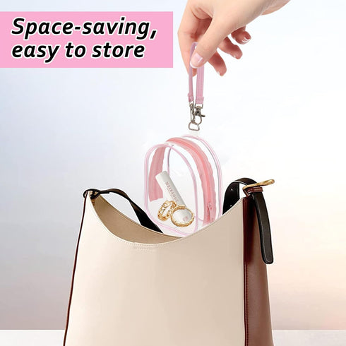 Hlimior 2 Pack Clear Holder Case with Checkered Strap for Pacifier Portable Storage Case for Diaper Bag Essentials