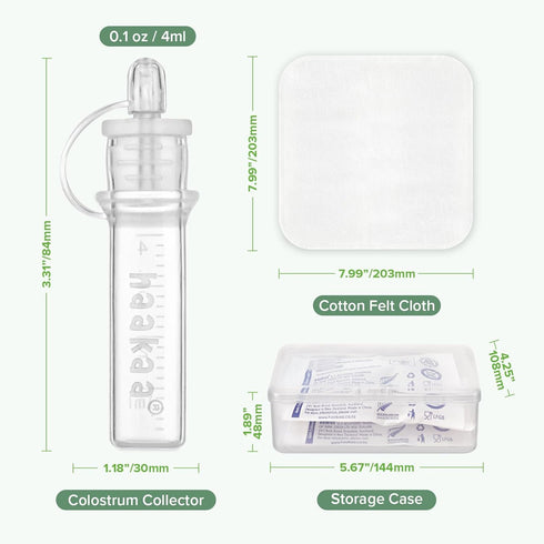 Haakaa Silicone Colostrum Collectors Set with Clear PP Storage Case, 4 ml, 6 PK