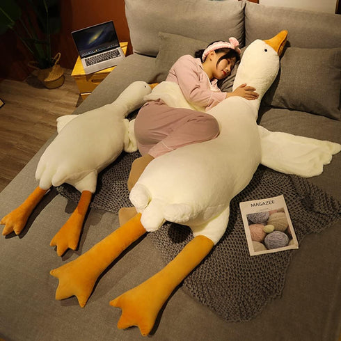 FANGYU Goose Stuffed Animal Pillow Toy, Cute Giant White Goose Stuffed Animal Duck Plush,Swan White,It's a
