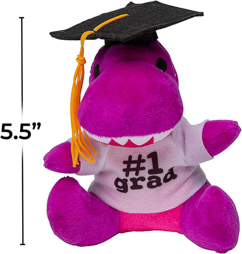 12 Pack Fun Express Plush Graduation Dinosaur Stuffed Animal - Cute Dino Plush Toys for Boys and Girls | Soft Dinosaur