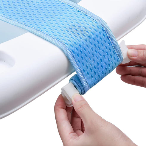 Baby Bath Seat Support Net, Newborn Bath Cushion Pad, Anti-Slip Infant Bathtub Sling for 0-18 Months Light Blue