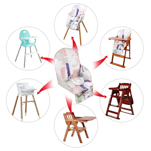 High Chair Pad, High Chair Cushion, Cute Pattern, Comfortable Seat Belt Design, Soft and Comfortable Seat Cushion