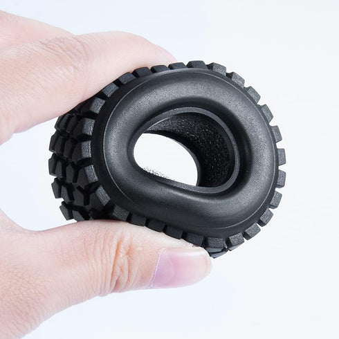 RCLIONS 4pcs Rubber Micro 1" RC Wheel Tires with Foam Insert for 1/24 Axial SCX24 AXI00001 AXI00002 Deadbolt