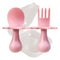 Grabease Baby & Toddler Utensils, BPA-Free Forks for Self Feeding, 1 Set Blush Toddler Fork & Spoon