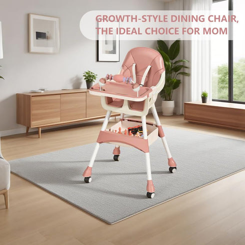 Nawahev Portable High Chair,High Chairs for Babies and Toddlers,Multi-Use Easy Clean Baby High Chair with Lock Wheels
