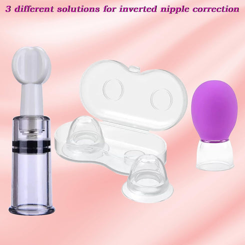Josuyofo 4PCS Mommy Nipple Corrector for Flat or Inverted Nipples Nipple Sucker Nipple Puller Women Breastfeeding