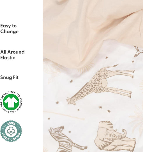 4-Pack Set 100% The Peanutshell Organic Fitted Crib Sheet - Soft & Breathable Baby Girl or Boy Crib Sheets, Jersey