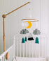 Baby Crib Mobile, Starry Woodland Night, Mint - Nursery Decoration Crib Mobile for Boys and Girls