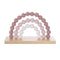 NoJo Little Love Rainbow Shelfie Pink and Ivory Natural Wood Bead Nursery