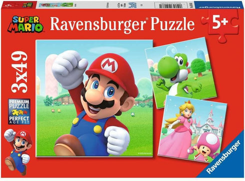 Ravensburger - Super Mario Puzzle, Gift Idea for Children 5+ Years, Educational Game with 3 Puzzles of 49 Pieces