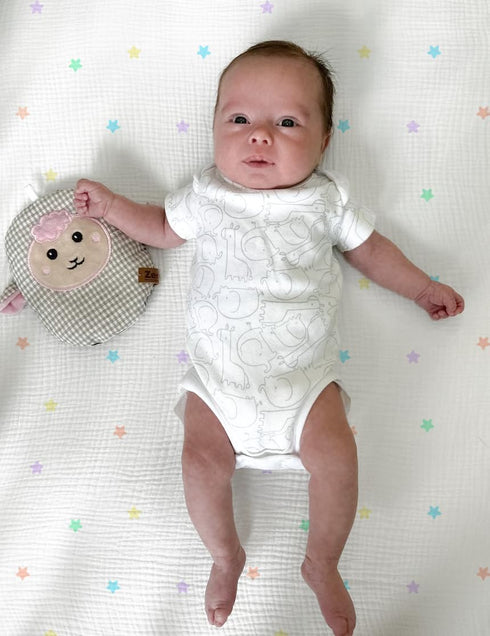 100% Hugs & Llamas | Organic Cotton Muslin Fitted Crib Sheet | Premium Baby Crib Sheets for Boys & Girls | Organic Crib