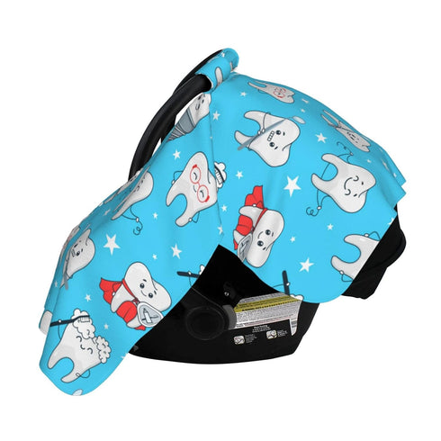 Zhbvncp Funny Teeth Dental Dentist Baby Car Seat Cover & Breastfeeding Nursing Cover - Breathable Stretch Fabric
