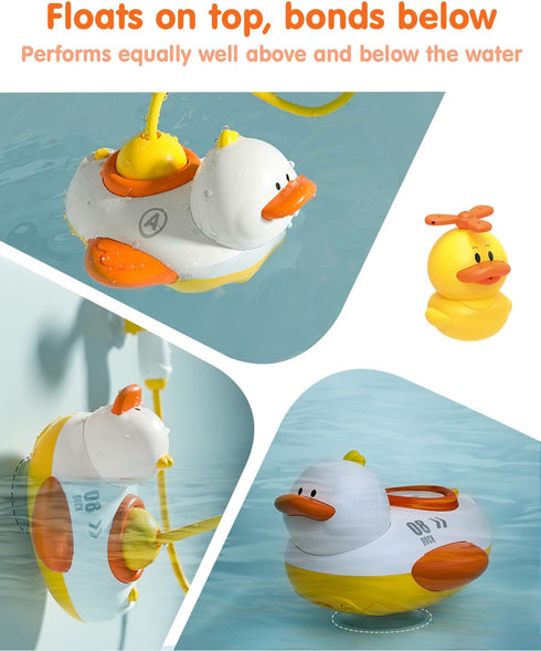 1-3, Duckie Baby Bath Shower Head, Toddler Bath Toys for Kids Ages Baby Shower Head for Bathtub with Three Squirting