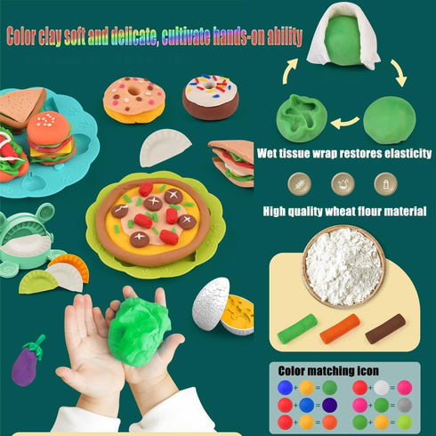 Sets 2-4, 3 4 5 6 7 8 Dough Play for Kids Dinosaur Noodle Maker Toy, Toddler Play Clay Kit with Dinosaur Modle Eggs