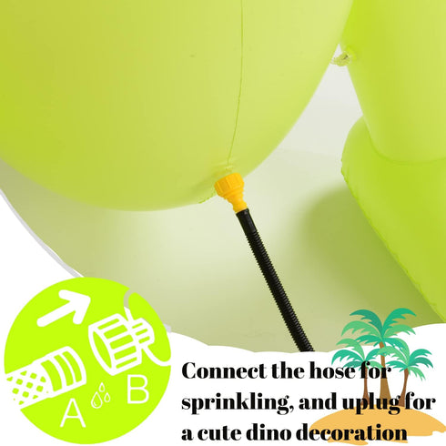 Float Joy Sprinkler for Kids, Inflatable 5.5ft Giant Dinosaur T-REX Water Toy for Pool Party Decorations