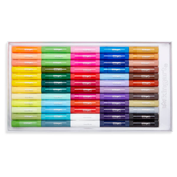 KINGART TEMPERA PAINT Sticks, Set of 60 Fun Colors, Kid Friendly, Super