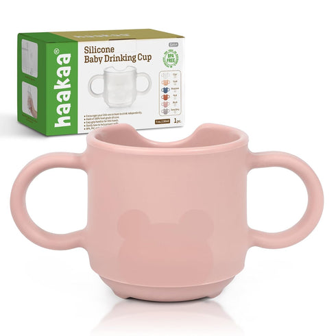 haakaa Silicone Toddler Cups, BPA Free Drop-Proof Training Cups for Baby 6 Months+, 5 Ounce in Blush