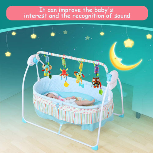 4 PCS Baby Soft Hanging Rattle Crinkle Squeaky Toy, Baby Toys for 0-1 Year, Plush Stroller Infant Car Bed Crib Activity