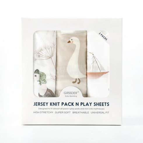 Pack Set 3 Pack, Pack Stretchy Ultra Soft Jersey Knit Fitted and Play Sheets Portable/Mini Crib Sheets for Boys