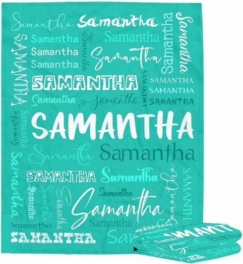 80x60inch D-Story Personalized Baby Blankets with Names, Custom Baby Girls Blanket Initial Swaddle Blanket