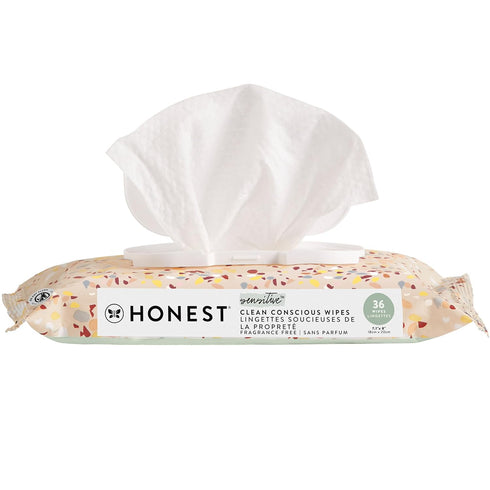 The Honest Company Hypoallergenic Multi-Use Baby Wipes for Sensitive Baby Skin, Terrazzo,