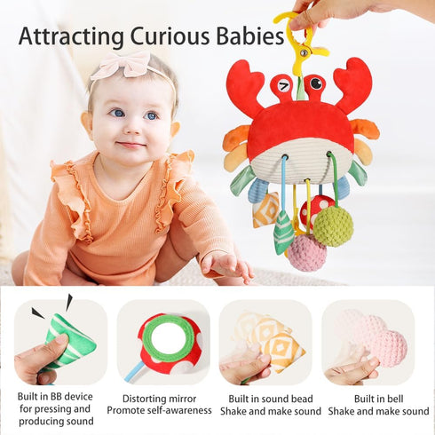 012 Car Seat Toys for Babies Months Hanging Baby Activity Toy for Car Seat, Stroller, Crib & Gym Infant Plush Rattle