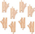 ORBRIUM 8X 3.5 Curved Switch Tracks Wooden Train Expansion Set, Compatible with Thomas, Chuggington, Brio