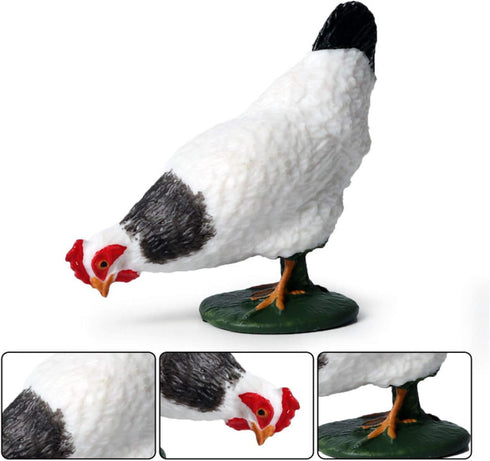 Farm Animals Figurines, 5 Piece Simulated Chicken Toy Statue Set, Realistic Cake Topper Gift