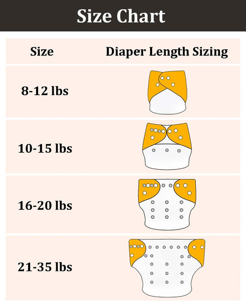 6 Pack 6pcs babygoal Reusable Cloth Diapers with Rayon from Bamboo Inserts and Wet Bag, Baby Washable Pocket Nappy