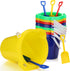 24 Pcs 7.5 Inch Beach Buckets and Shovels, Large Plastic Sand Pails for Boys and Girls Beach Toys Summer Party Favors