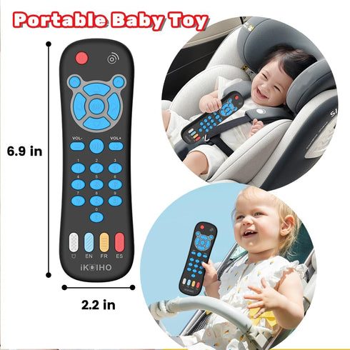 Baby Remote Control Toy for 1 Year Old Boys Girls, Realistic Toddler TV Remote with Music & Light, Early Education
