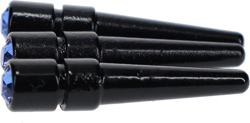 WE Games Black Metal Cribbage Pegs - Set of 3 with Swarovski Austrian Crystals in Cobalt Blue