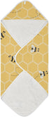 Honey Bees Hooded Bath Towel for Baby Boys Girls, Organic Cotton 30 x 30 Inch Beehive Shower Towel