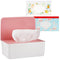 Diaper Wipes Dispenser Holder, Tissue Case Keeps Wipes Fresh with Lid (Pink)