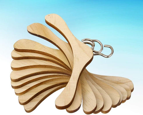 TOYANDONA 10pcs Wooden Dolls Clothes Hanger, Mini Doll Hanger for Dollhouse Miniature Accessories