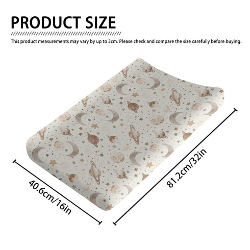 KuphiL10C Girls-16x32 Outer Space Planets Moon Stars Pattern Baby Changing Pad Cover, Unisex Space Nursery Diaper