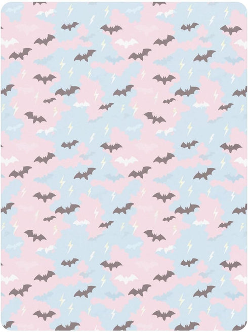 miaozhen 1 Pack 52x28 Cotton Crib Sheets for Baby Boys Girls Comfy Breathable Bat Lightening Offwhite Newborns Crib