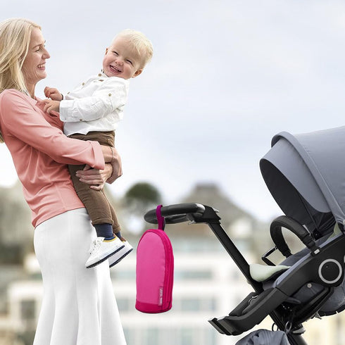 JOFOL BABE Breastmilk Cooler Bag - Insulated Baby Bottle Travel Bag for Daycare (Two Pieces, Red)