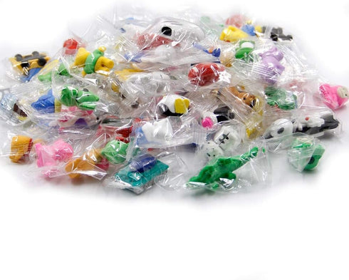 72 Pcs Assorted Animal Pencil Erasers - Mini Desk Pets, Bulk Gifts for Classroom Prizes, Goodie Bag Fillers