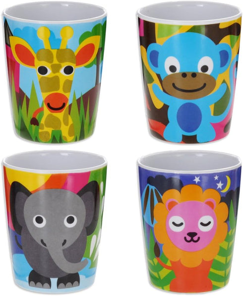 French Bull 4pc Toddler Kids Feeding Set, BPA Free Melamine Tableware, Jungle