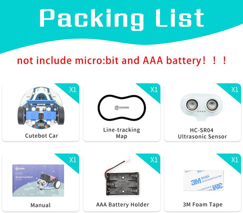V2 V1, Programmable ELECFREAKS microbit Mini Cutebot Kit Compatible with BBC Micro:bit and DIY Robot Car Kit, STEM