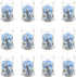 Set 12 Set Lunaura Baby Keepsake - of Boy Baby Bottle Glass Votive Candle Favors - Blue