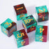 6PCS 16mm D6 Resin Dice Set for DND Dungeons and Dragons Role Playing Game (Green + Red)
