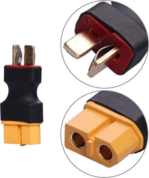 2 Pairs XT60 Plug Male Female Connector to T Plug Male Female Connector Conversion Adapter