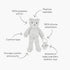 Grey Cutie Cuddle Animal Pacifier Holder by Ryan & Rose