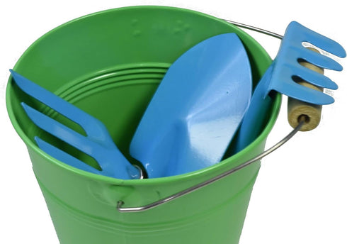 G & F Products 10051 JustForKids Kids Water Pail with Garden Tools Set in Green
